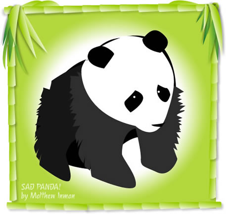 A sad panda drawn just for this blog entry