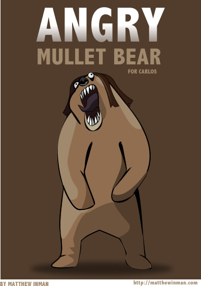 A bear with a mullet